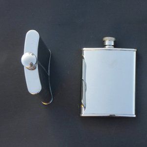 m New-8oz Stainless Steel Hip Flask Made in England